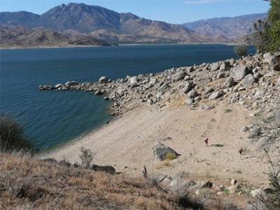 Major Event Trailers providing luxury bathroom and shower trailers for company event at Lake Isabella CA