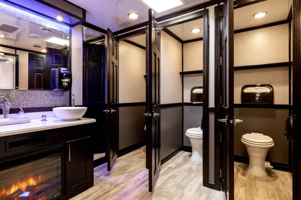 major event trailers luxury porta potty restroom trailer rentals shower trailers ventura santa barbara los angeles california