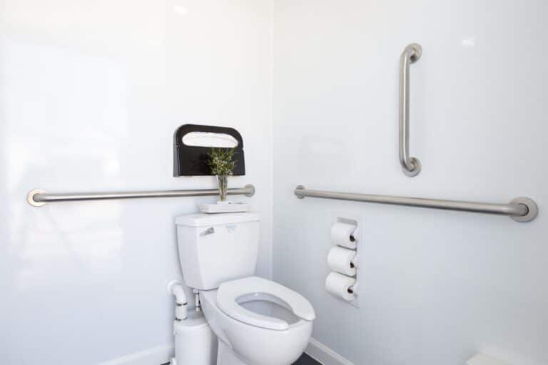 1-Station ADA Restroom & Shower Combo Trailer for rent from Major Event Trailers in Ventura, CA. - Interior View 1
