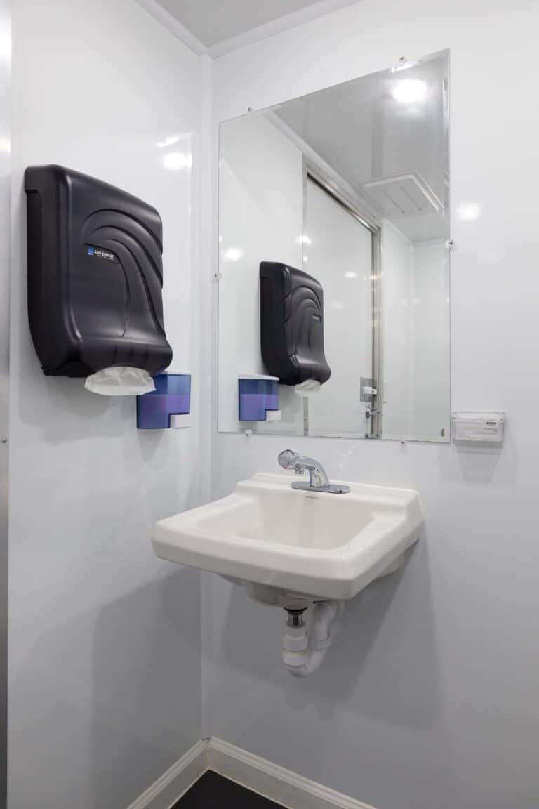 1-Station ADA Restroom & Shower Combo Trailer Rental - Interior View 3