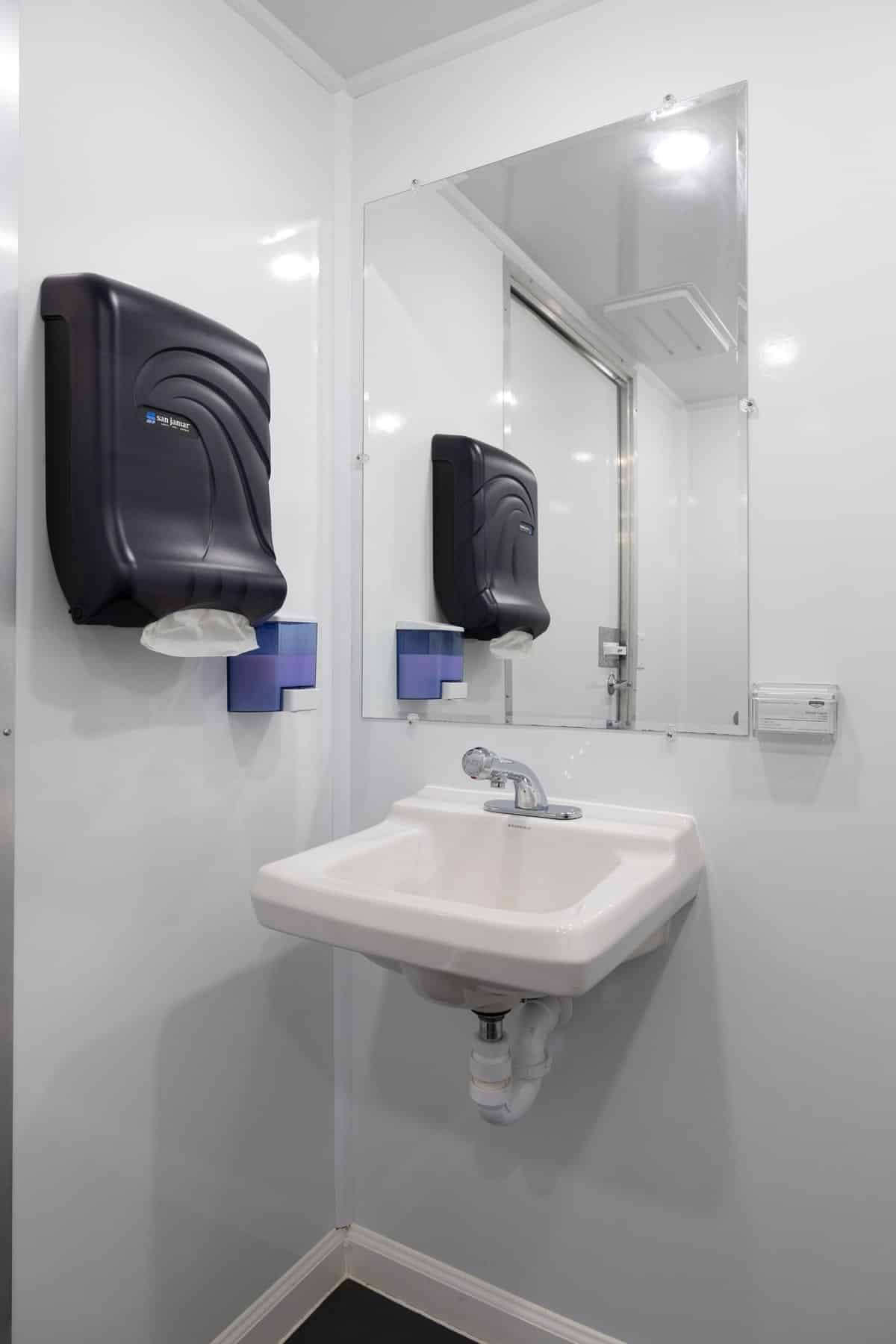 1-Station ADA Restroom & Shower Combo Trailer Rental – Interior View 3