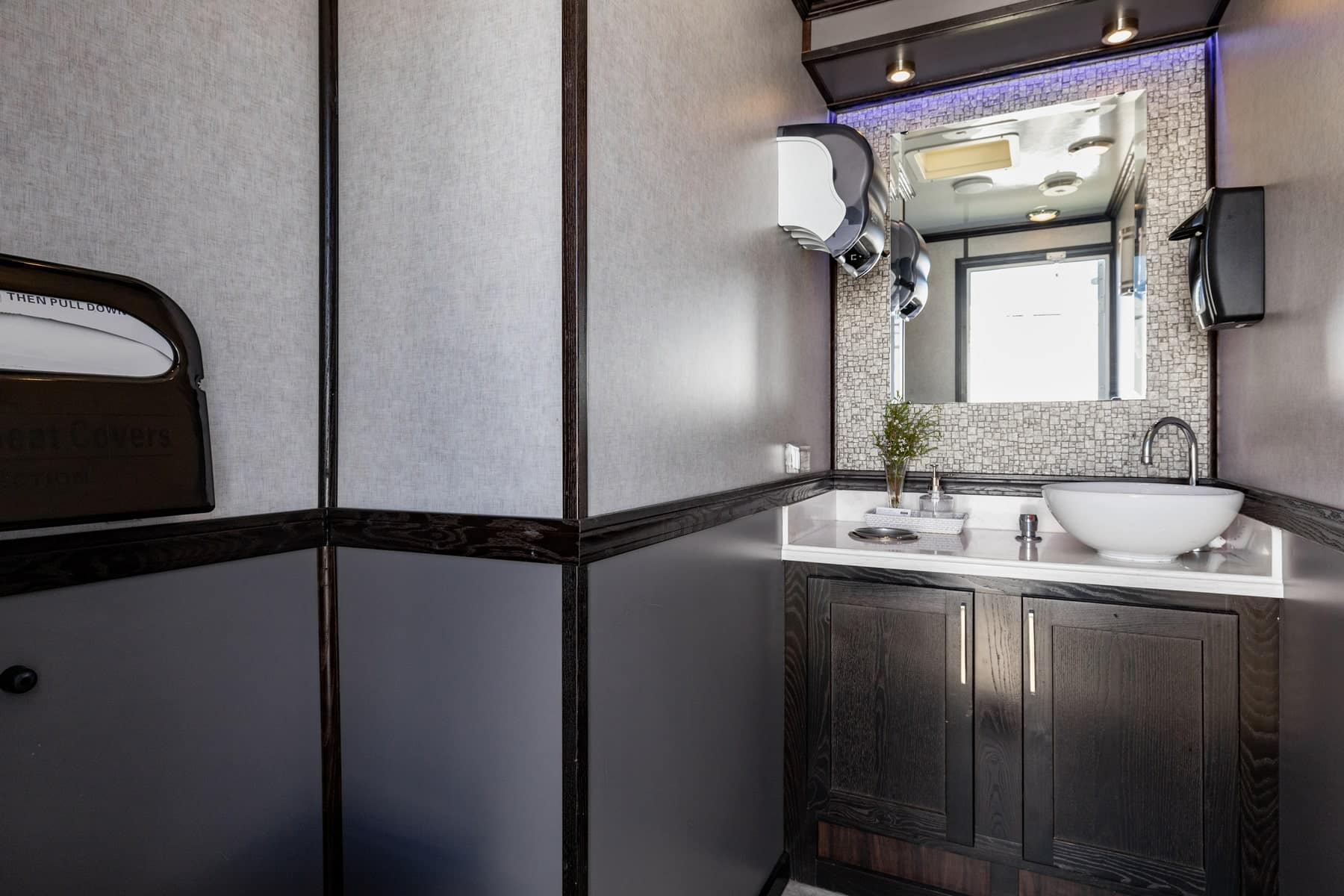 3-Station Luxury Restroom Trailer Rental – Interior View 6