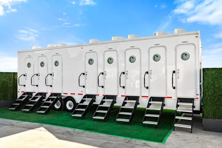 8-Station Mobile Shower Trailer for rent from Major Event Trailers in Ventura, CA. - Exterior View 1