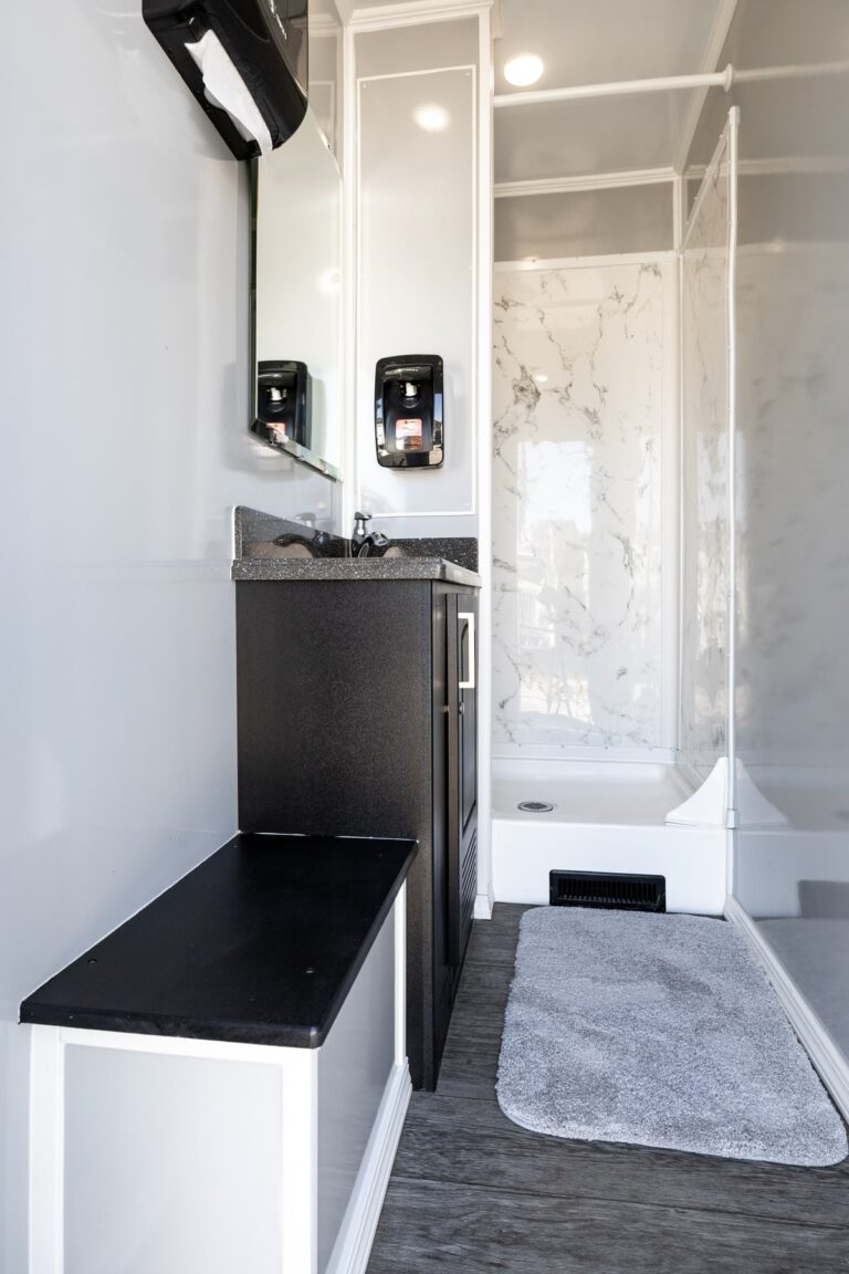 8-Station Mobile Shower Trailer for rent from Major Event Trailers in Ventura, CA. - Interior View 7