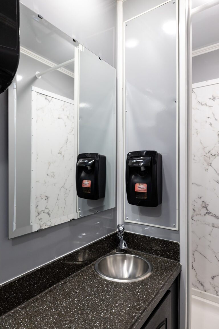 8-Station Mobile Shower Trailer for rent from Major Event Trailers in Ventura, CA. - Interior View 3