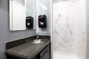 8 station shower trailer for rent 8 stall interior view 7