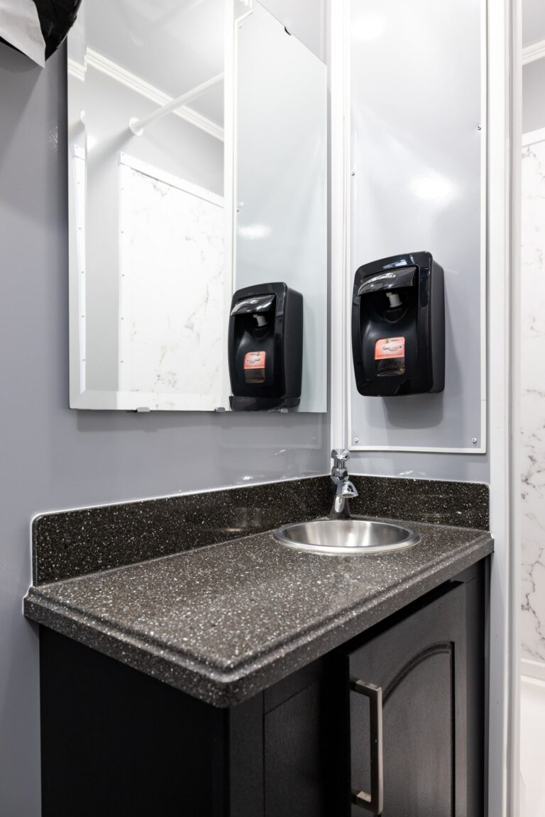 8-Station Mobile Shower Trailer for rent from Major Event Trailers in Ventura, CA. - Interior View 5