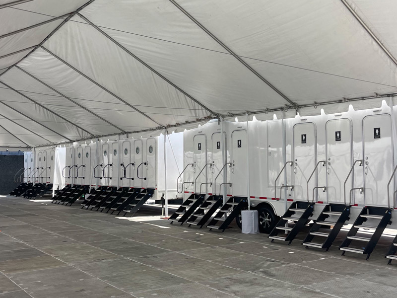 Sporting Events Luxury Porta Potty and Shower Trailer Rentals in Pasadena, CA by Major Event Trailers
